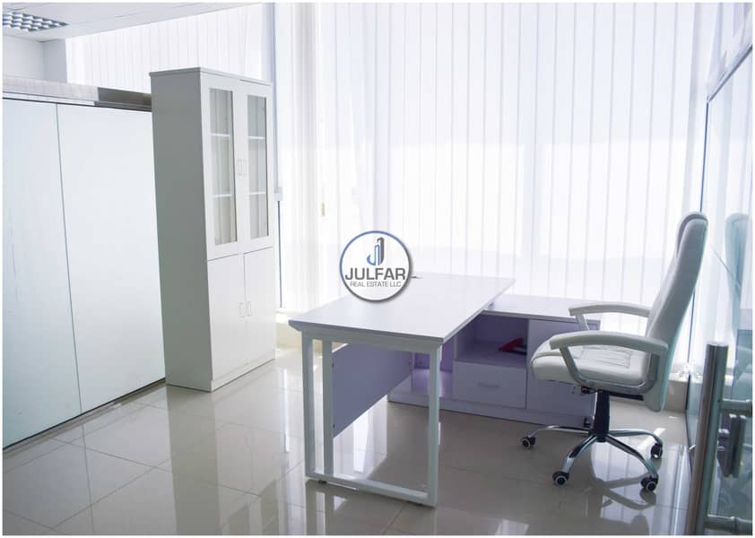 5 Furnished Office FOR RENT in Julphar Tower R. A. K*