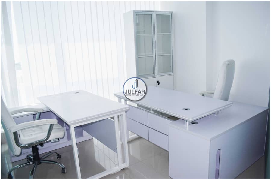 6 Furnished Office FOR RENT in Julphar Tower R. A. K*