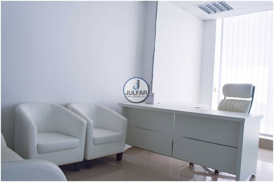 7 Furnished Office FOR RENT in Julphar Tower R. A. K*