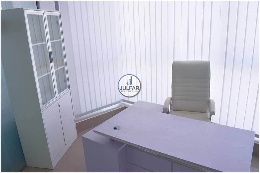 10 Furnished Office FOR RENT in Julphar Tower R. A. K*