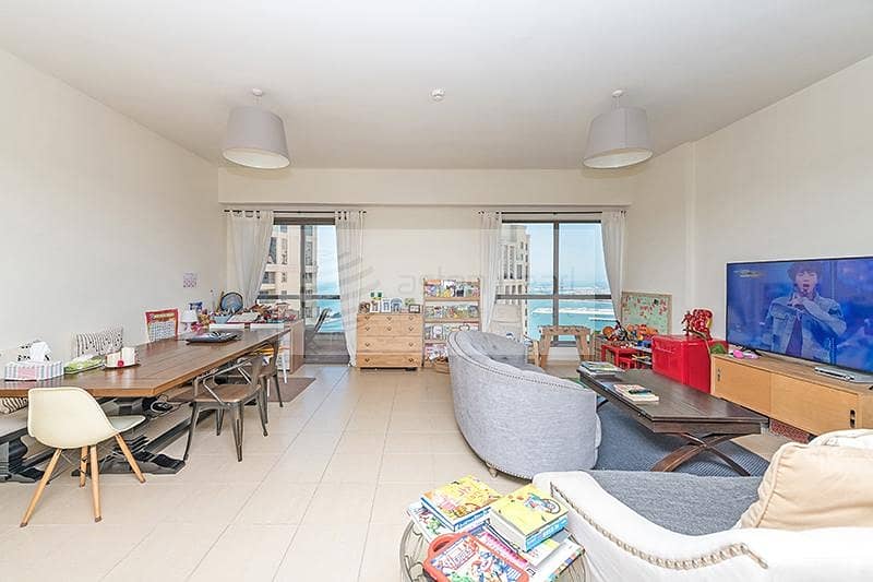 3 Sea and Marina View | 2 BR + Study | On High Floor