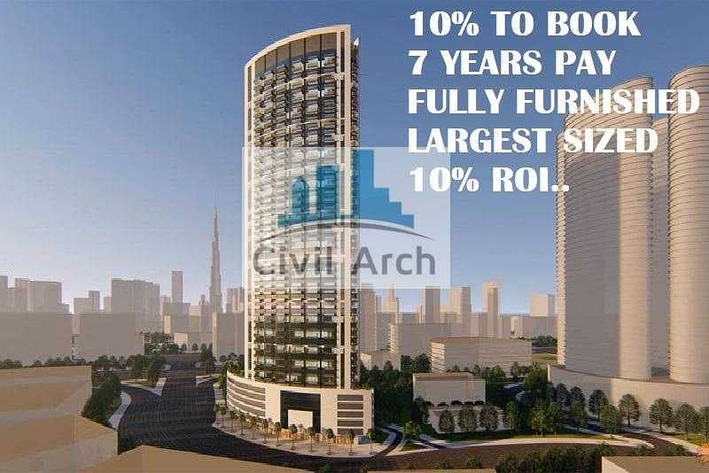 3 10% TO BOOK+7 Years pay !!! 10% ROI !!Largest 2br+Fully Furnished+Great Layout