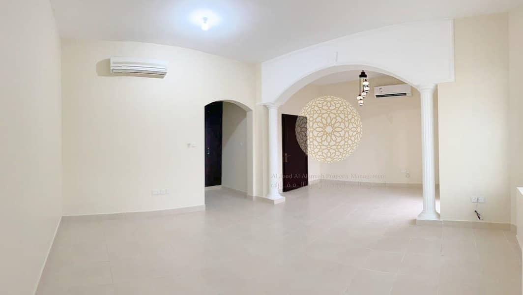 18 SHINING MARVELOUS SEMI INDEPENDENT VILLA WITH 6 MASTER BEDROOM AND DRIVER ROOM FOR RENT IN KHALIFA CITY A