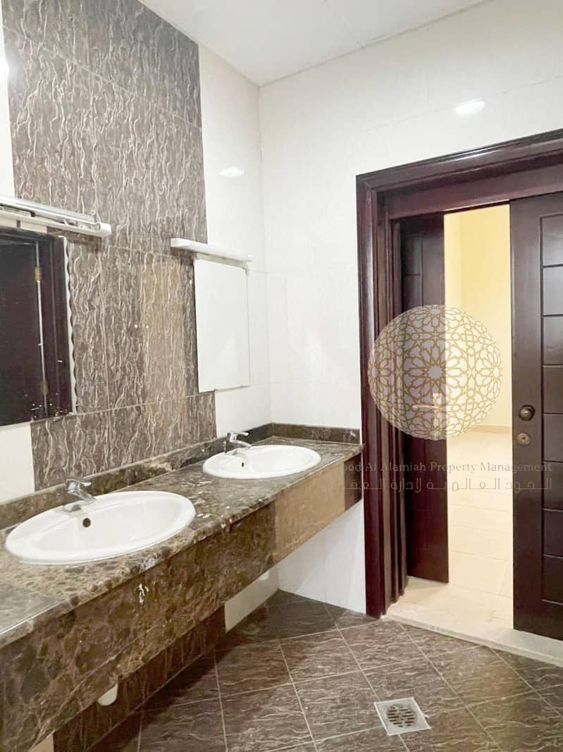 29 SHINING MARVELOUS SEMI INDEPENDENT VILLA WITH 6 MASTER BEDROOM AND DRIVER ROOM FOR RENT IN KHALIFA CITY A