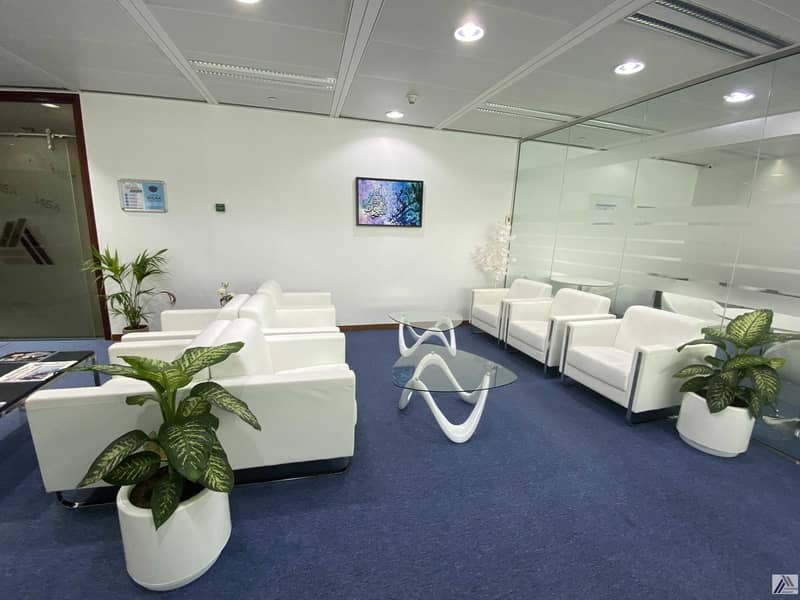 3 Fully Furnished Smart Office -Dewa I Internet free -Linked with Mall and Metro