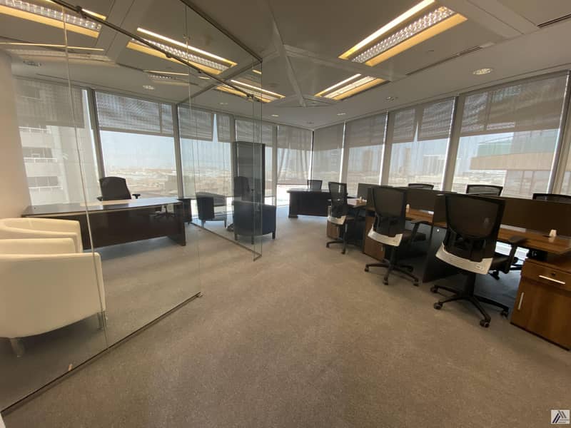 12 DEWA | Internet Free | Fully Fitted Elegant | Bright | Executive Office| Linked with Metro and Mall