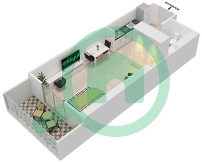 DAMAC Ghalia - Studio Apartment Unit 3 FLOOR 2-4 Floor plan