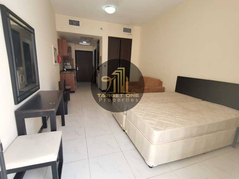 3 Fully Furnished Studio with Balcony| Monthly 3500 including DEWA