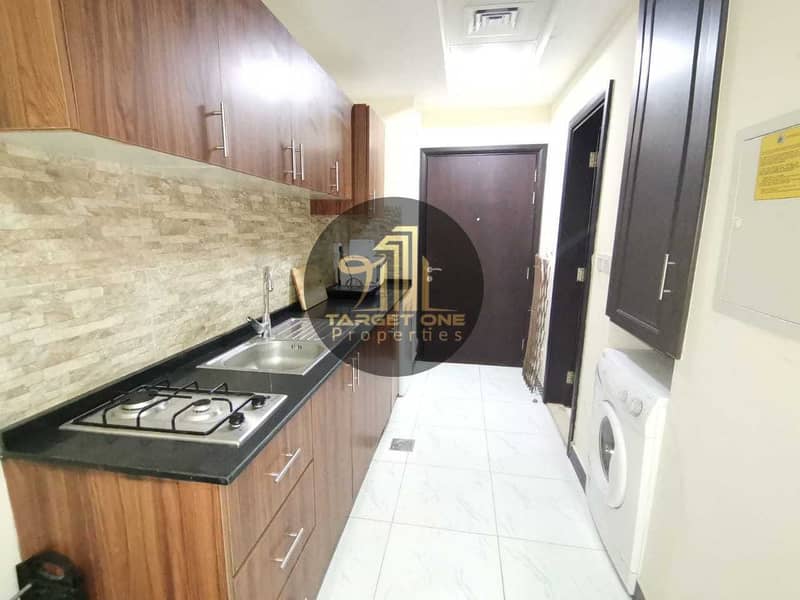 10 Fully Furnished Studio with Balcony| Monthly 3500 including DEWA