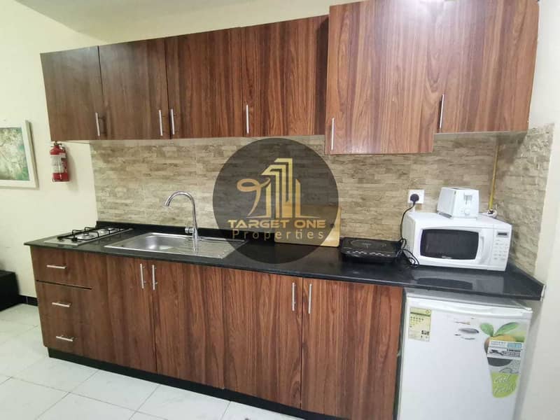 11 Fully Furnished Studio with Balcony| Monthly 3500 including DEWA