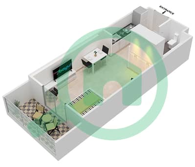 DAMAC Ghalia - Studio Apartment Unit 12 FLOOR 6-25 Floor plan