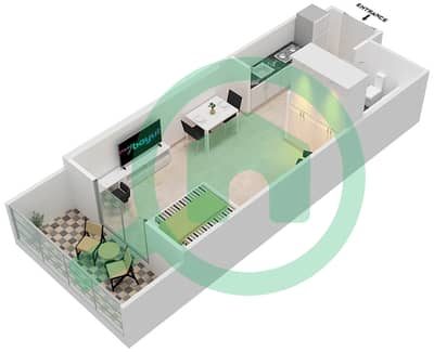 DAMAC Ghalia - Studio Apartment Unit 16 FLOOR 6-25 Floor plan