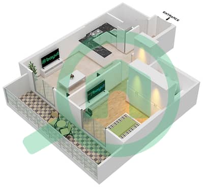 المخططات الطابقية لتصميم الوحدة 5 FLOOR 26 شقة 1 غرفة نوم - داماك غالية