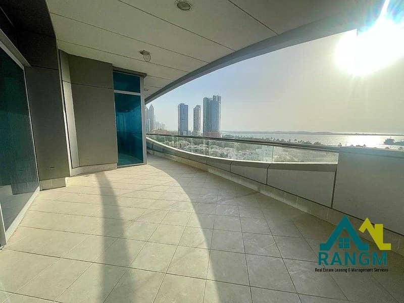 Huge Balcony | 4BR+Maid+S+L in Corniche Sea View | Parking