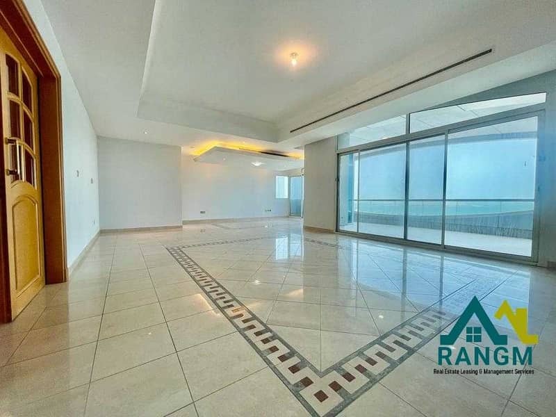 2 Huge Balcony | 4BR+Maid+S+L in Corniche Sea View | Parking