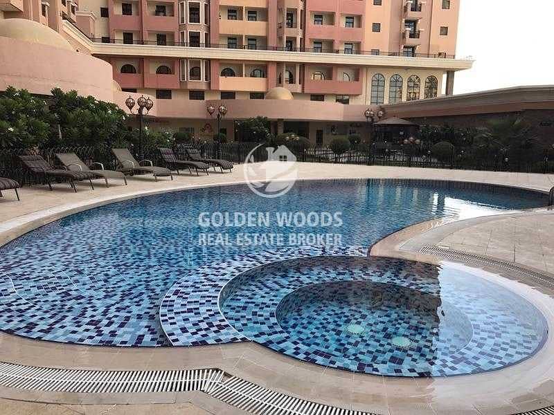 9 Large Studio With Balcony wardrobe & Pool View