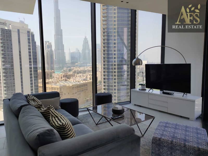 4 Burj Khalifa View | 2BR | Fully Furnished | One Month Free| Spacious| Chiller & Gas Included