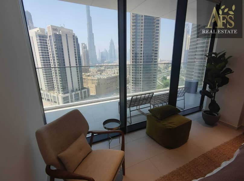 11 Burj Khalifa View | 2BR | Fully Furnished | One Month Free| Spacious| Chiller & Gas Included