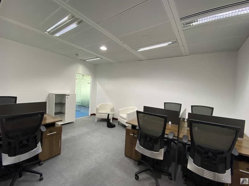 2 Fully Furnished Serviced  Office -with one manager Cabin -Suitable for 8 to 10 staff