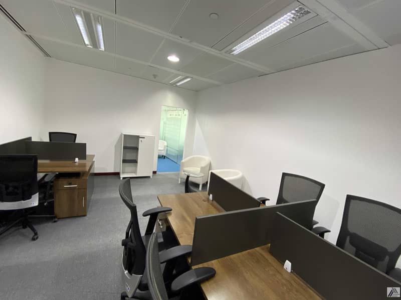 3 Fully Furnished Serviced  Office -with one manager Cabin -Suitable for 8 to 10 staff
