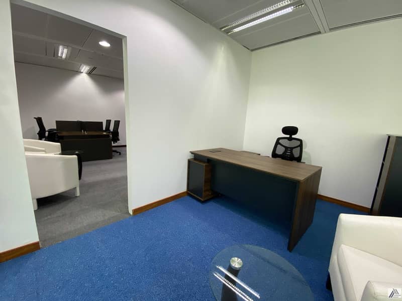 4 Fully Furnished Serviced  Office -with one manager Cabin -Suitable for 8 to 10 staff