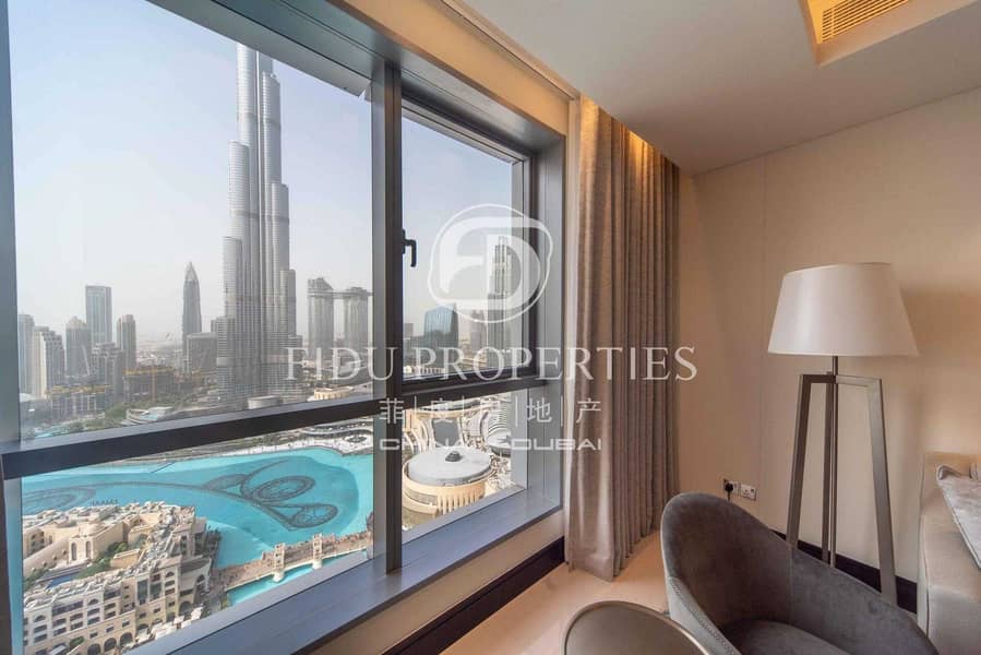 Full Burj and Fountain view | High floor | All in