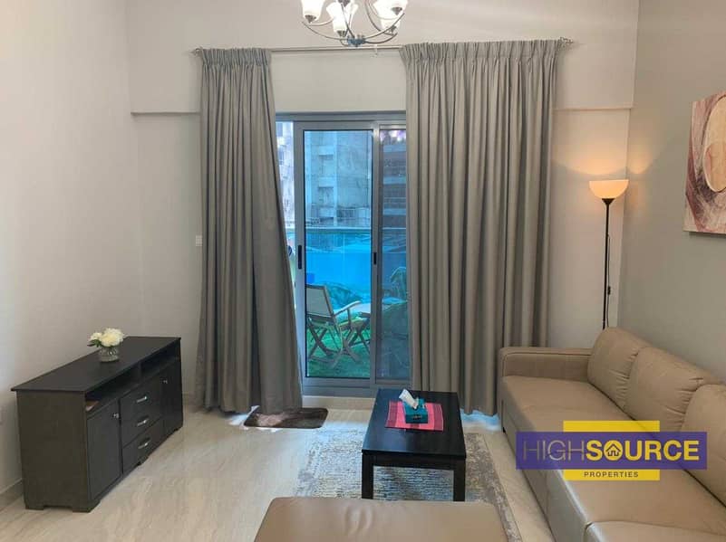 FULLY FURNISHED POOL VIEW SPACIOUS 1 BED ROOM WITH BIG TERRACE FOR  RENT IN ELITE BUSINESS BAY
