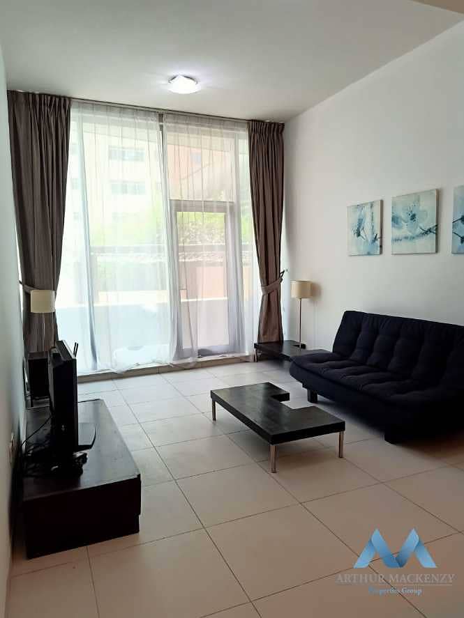 FULLY FURNISHED 1BR | KITCHEN EQUIPPED | G-FLOOR WITH TERRACE ECCESS || PANORAMIC TOWER | DUBAI MARINA