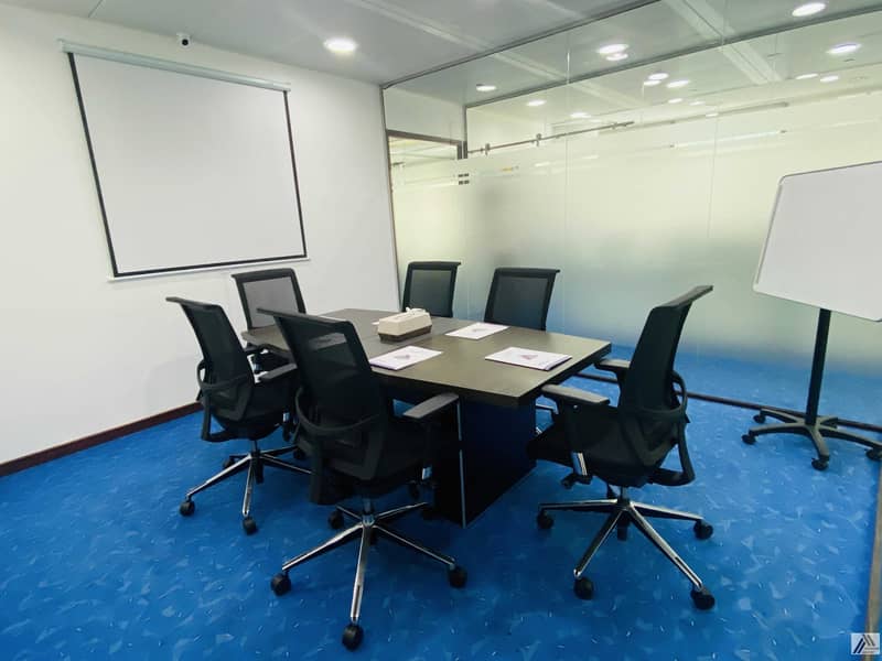 5 Fully Furnished and Serviced office -suitable for 4 o 5 staff -Affordable price only AED 36000/-