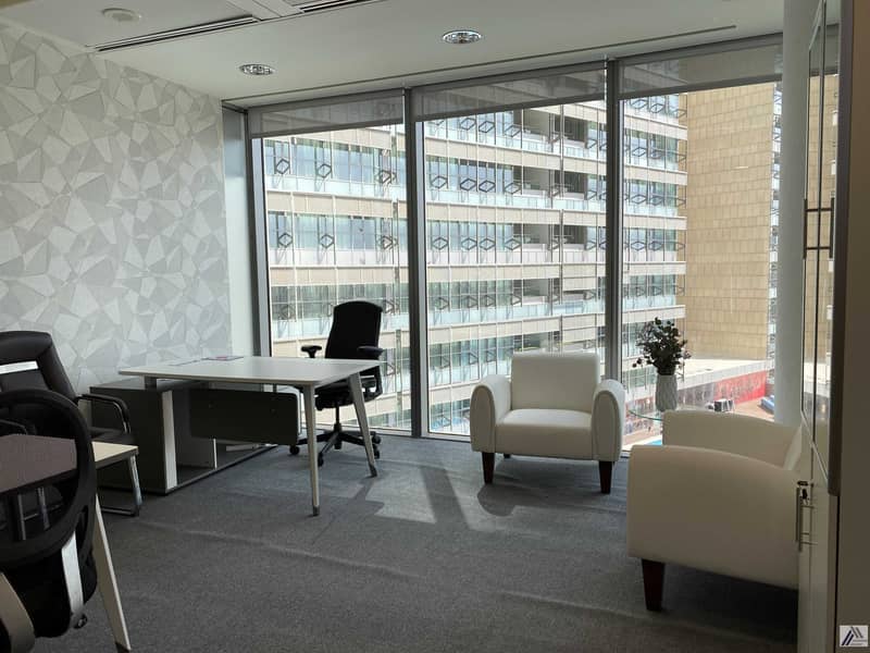 12 Fully Furnished and Serviced office -suitable for 4 o 5 staff -Affordable price only AED 36000/-