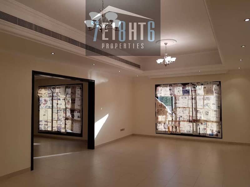 11 Outstanding property: 5-6b/r  independent villa + maids room + study room + private s/pool + garden for rent  in Warqaa