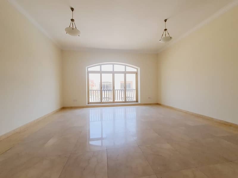 10 Very spacious 5bhk compound villa with study & shared pool+gym in umm suqaim 1 rent is 240k