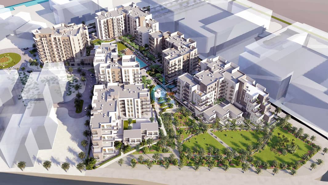 16 luxury studios facing  the beach with down payment 36.000aed