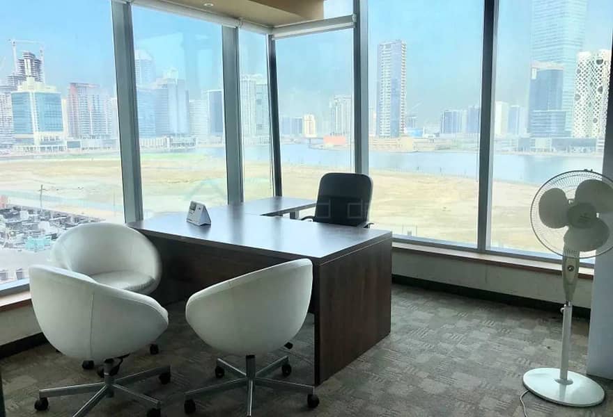 Furnished & Partitioned Office with Canal View