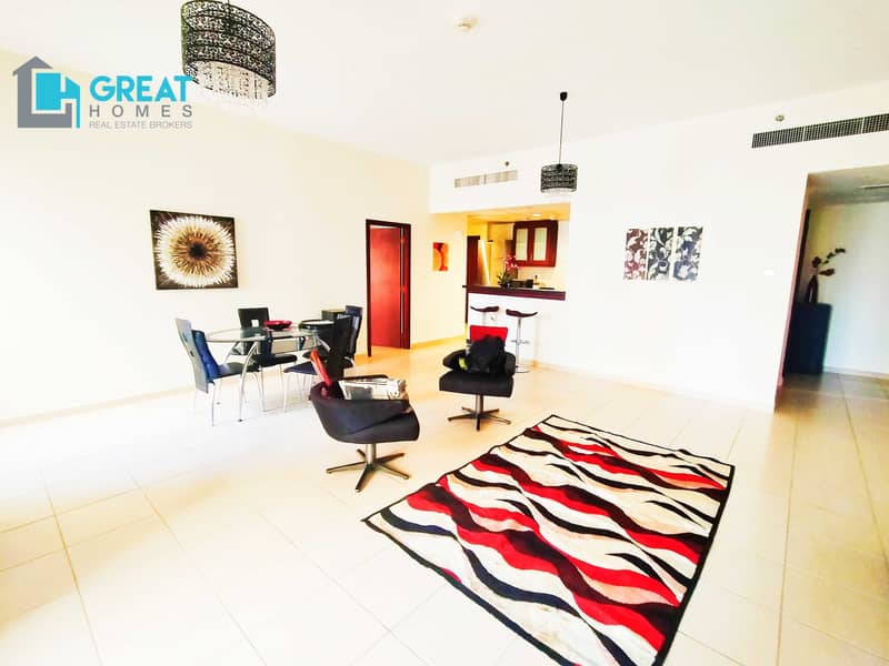 FULLY FURNISHED | SPACIOUS ONE | HIGH FLOOR |4 CHQS