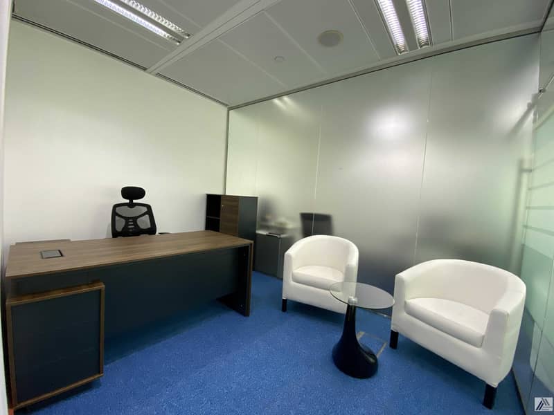 3 AMAZING OFFERS FOR AN OFFICE SPACE FULLY FITTED LOCATED IN BURJUMAN LINKED WITH METRO
