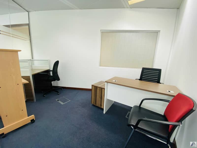4 AMAZING OFFERS FOR AN OFFICE SPACE FULLY FITTED LOCATED IN BURJUMAN LINKED WITH METRO
