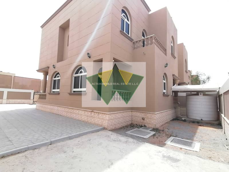 2 large size 5 bedroom Compound villa with Private Entrance with big yard avaiable for rent in mohammad bin zayed city