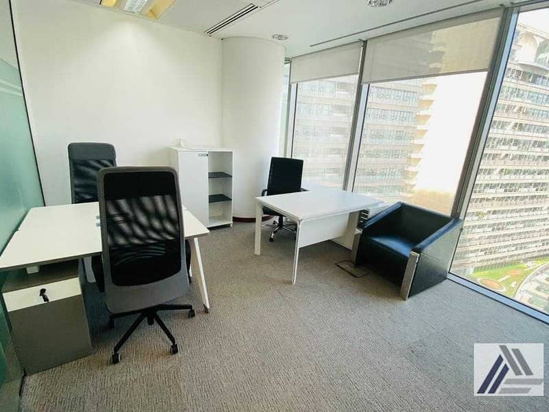 Fully Furnished -Serviced -Brighter Office-Pool View-Linked with Burjuman Metro