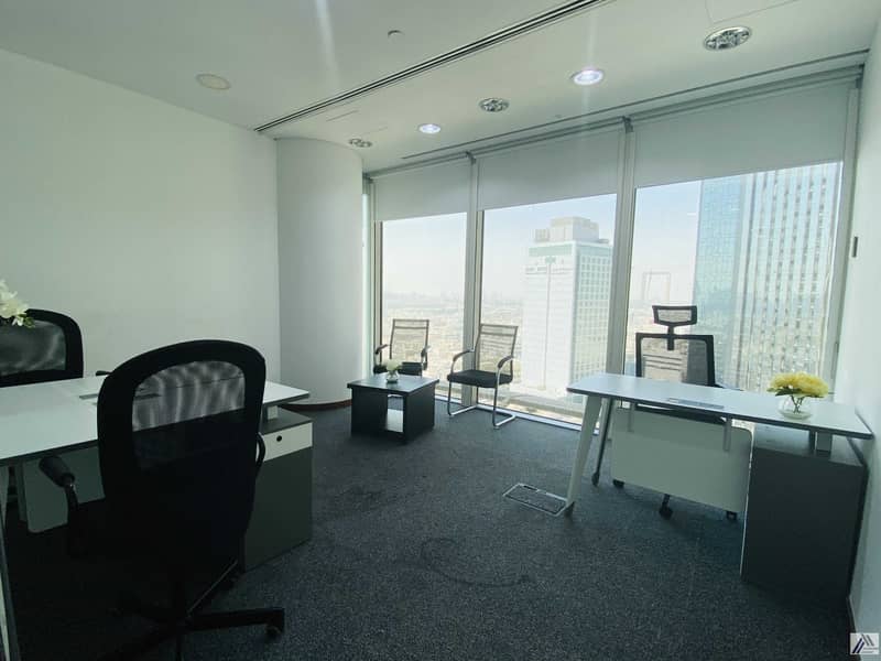 2 Fully Furnished -Serviced -Brighter Office-Pool View-Linked with Burjuman Metro