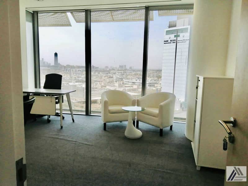 8 Fully Furnished -Serviced -Brighter Office-Pool View-Linked with Burjuman Metro