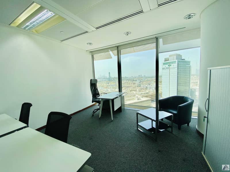 10 Fully Furnished -Serviced -Brighter Office-Pool View-Linked with Burjuman Metro