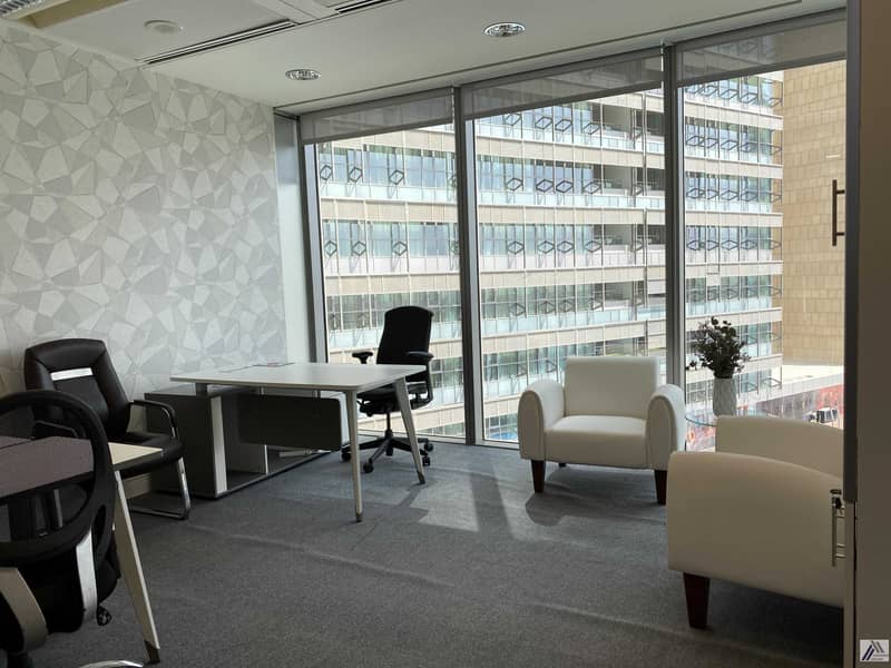 16 Fully Furnished -Serviced -Brighter Office-Pool View-Linked with Burjuman Metro
