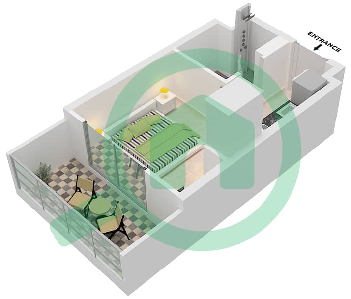 المخططات الطابقية لتصميم الوحدة 6-FLOOR 3-29 شقة استوديو - برج ميرانو Floor 3-29 interactive3D