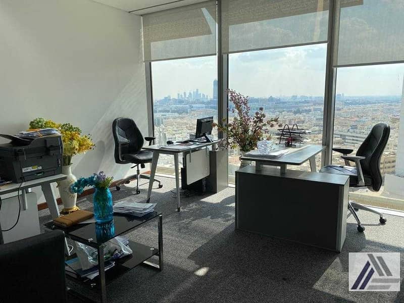 14 Fully Furnished -Serviced -Brighter Office-Pool View-Linked with Burjuman Metro