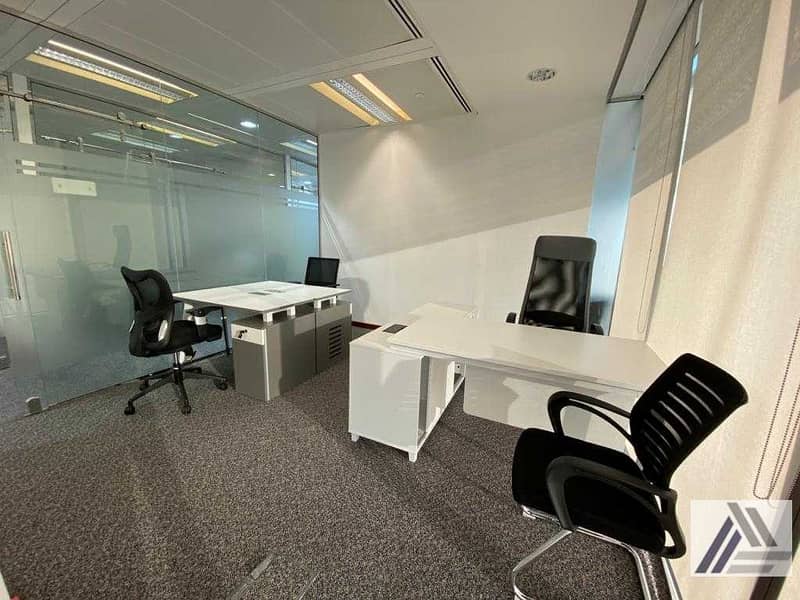 15 Fully Furnished -Serviced -Brighter Office-Pool View-Linked with Burjuman Metro