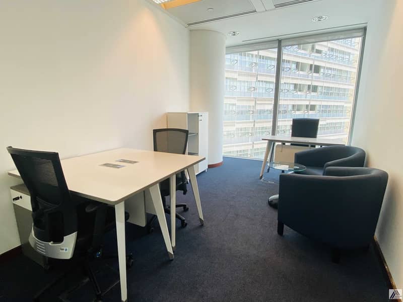 6 Furnished -Serviced -office -Suitable for 4 staff -Conference room facility -Linked with Metro