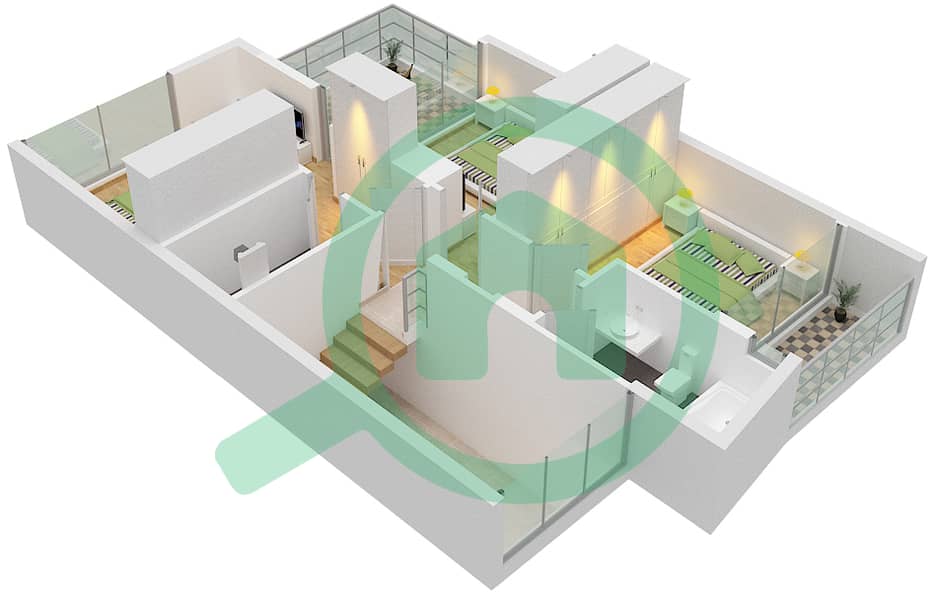 Nara - 4 Bedroom Townhouse Type B(ASTON) Floor plan First Floor interactive3D