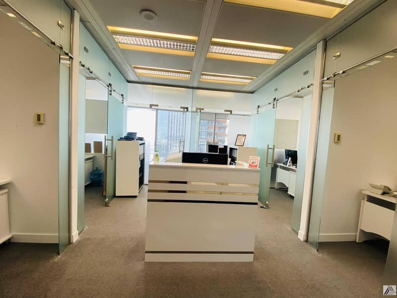 Amazing offer Fully Furnished Serviced office with 6 Smart Cabins and separate reception Amazing offer Fully Furnished Serviced office with 6 Smart Cabins and separate reception