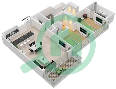 Mayan 1 - 2 Bedroom Apartment Type 2K Floor plan